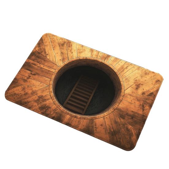 3D Напольный коврик с реалистичной иллюзией ямы Нескользящий коврик из кристального бархата для прихожей, гостиной, входной зоны, дверной коврик, домашний декор