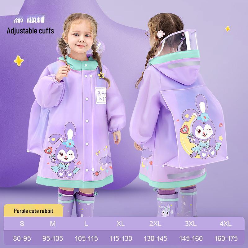 Детский плащ-пончо Bemei из ЭВА - Новый стиль для девочек, с местом для школьного рюкзака, цельный для детского сада и школы