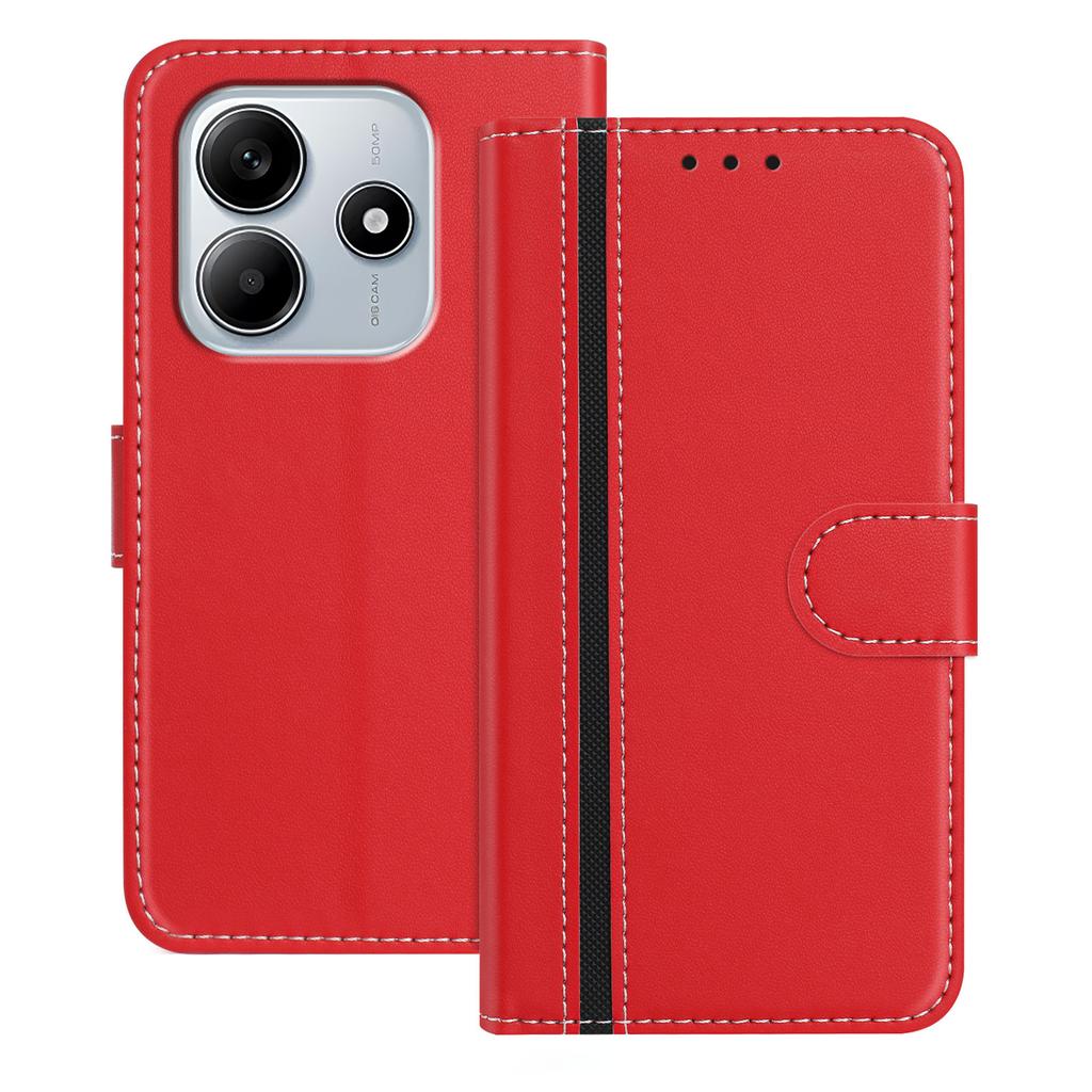 For Xiaomi Redmi Note 14 5G Phone Cases Wallet Stand Color Splicing Leather Cover with Magnetic Clasp