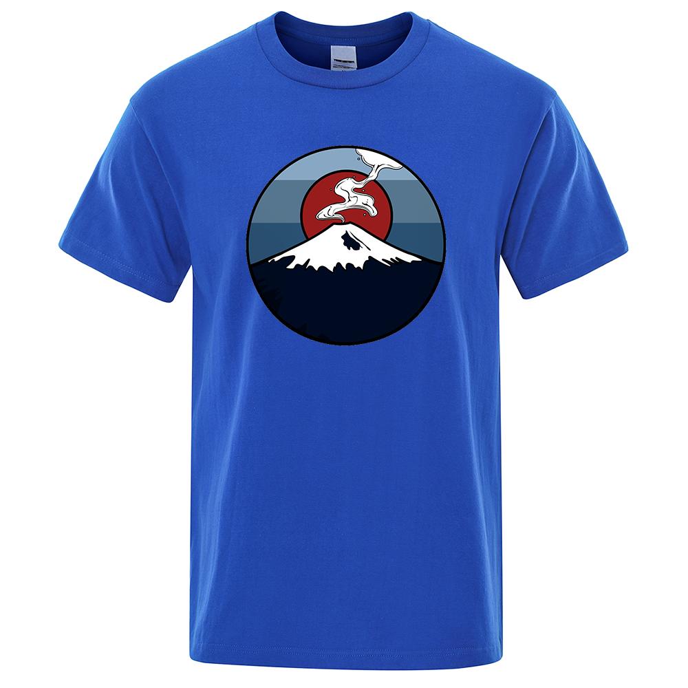 Монтана. Фудзи, Япония Мужская Женская Футболка Модные Хлопковые Экологичные Футболки Летняя Футболка Одежда Футболка Большие Свободные Футболки