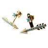 [N6248] - Gold Plated 'Navajos' Turquoise Gold Earlobes (Cupid's Arrows)