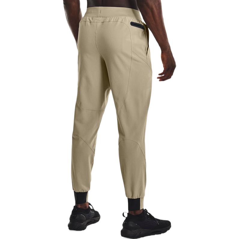 Under Armour Unstoppable Knitted Sweatpants Men's Khaki Gray Moderate Cuffed Pants 1352027-037