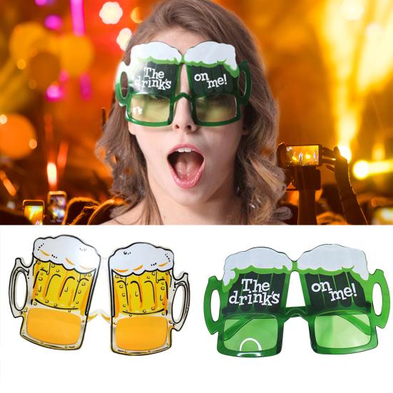 Beer Mug Glasses Funny Flexible Temples Spilled Beer Mug Design Cup Props Bottle Funny Glasses Party Supplies