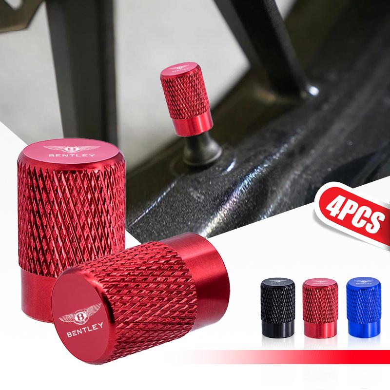 4Pcs Car LOGO Tire Valve Stems Cap Aluminum Tyre Wheel Stem Air Valve Cover Airdust For Bentley Continental GT MULLINER Bentayga