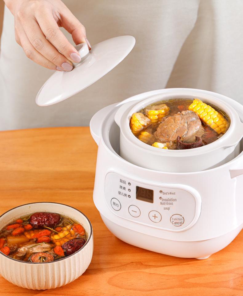 Мини-электрическая кастрюля «Птичье гнездо» - Водонепроницаемая керамика, Здоровое тушение, Маленькая бытовая техника, Подарок