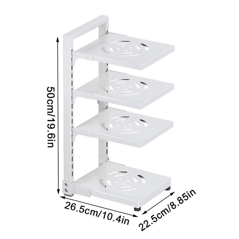 Кухонная полка для хранения, регулируемая полка для хранения кастрюль, под шкафом, многоуровневая, защелкивающаяся полка для кастрюль для организации хранения на кухне