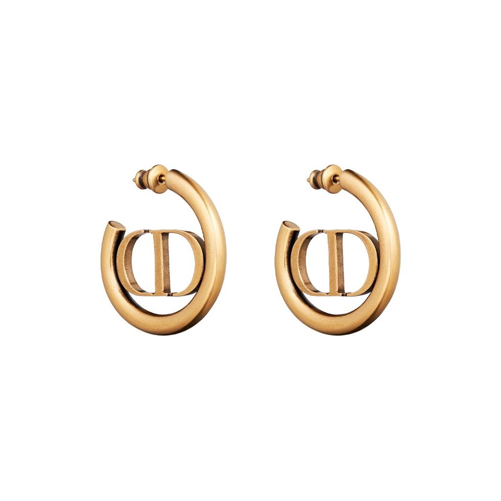 Dior 30 Montaigne Hoop Earrings Vintage Gold Women earrings E1285MTGMT-D907