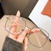 Anti Blue Light Computer Myopia Glasses Women Men Metal Frame Oversized Square Nearsighted Eyeglasses Eye Prescription 0 To -6.0