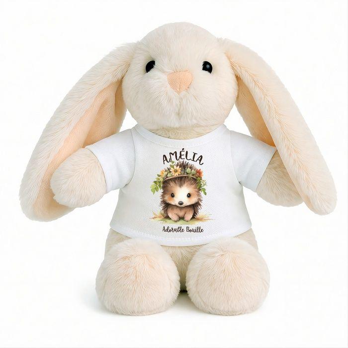 Planetee Peluche Lapin Bébé Doudou Amelia Bouille Hérisson Cadeau Naissance Fille Nouveau-Né Baby Shower