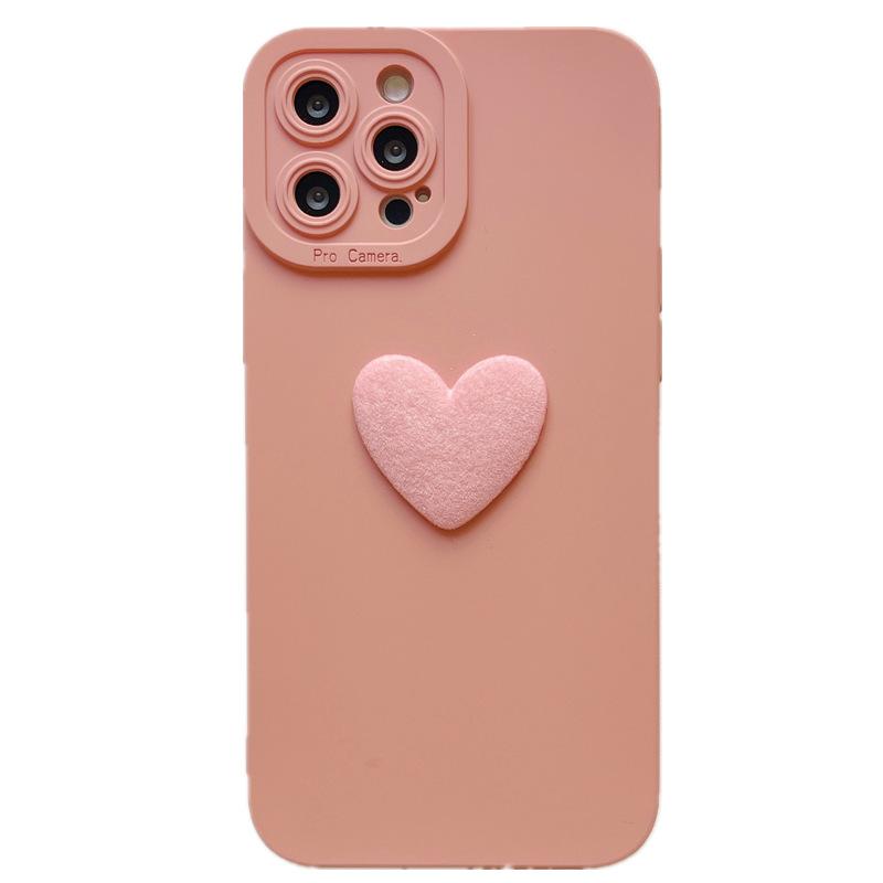 Подходит для чехла для мобильного телефона iPhone15 Мода 13 Любовь Матовый 14 Promax Apple 16 Защитный чехол Однотонный