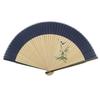 Onishi Ken Seihan Men's Short Silk Pentex Folding Fan, Size: Approx. 22cm, Sparrow Design, Navy Blue, "Ripple" S23-MTSP16