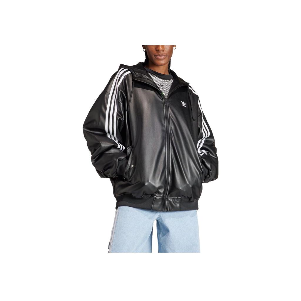 adidas Originals Куртка с капюшоном на боковой молнии и шнурком Женская верхняя одежда черного цвета IV9328