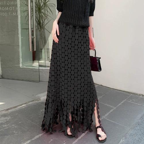 Dimanaf 2025 Новая женская юбка трикотажное кружево длинное праздничное ажурное сексуальное летнее стильное свободное базовое платье