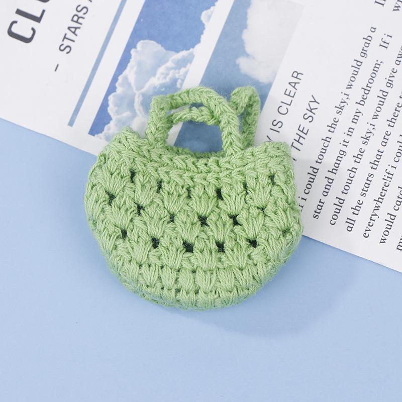 Милая мини-кукла с полой маленькой сумкой, аксессуары для вязания крючком из шерсти, кукла из хлопка, украшение BJD