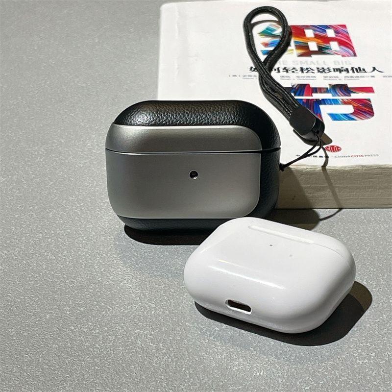 Чехол для наушников Airpods3/4/Pro/Pro2 из посеребренной кожи, устойчивый к падениям, износостойкий, прочный, креативный защитный чехол для AirPods