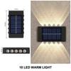 2/4/6 Led Solar Lights Outdoor Waterproof Atmosphere Up And Down Wall Lamp Solar Energy Lighting For Garden Yard Street Decor