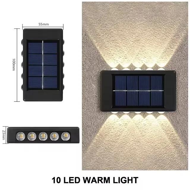 2/4/6 Led Solar Lights Outdoor Waterproof Atmosphere Up And Down Wall Lamp Solar Energy Lighting For Garden Yard Street Decor