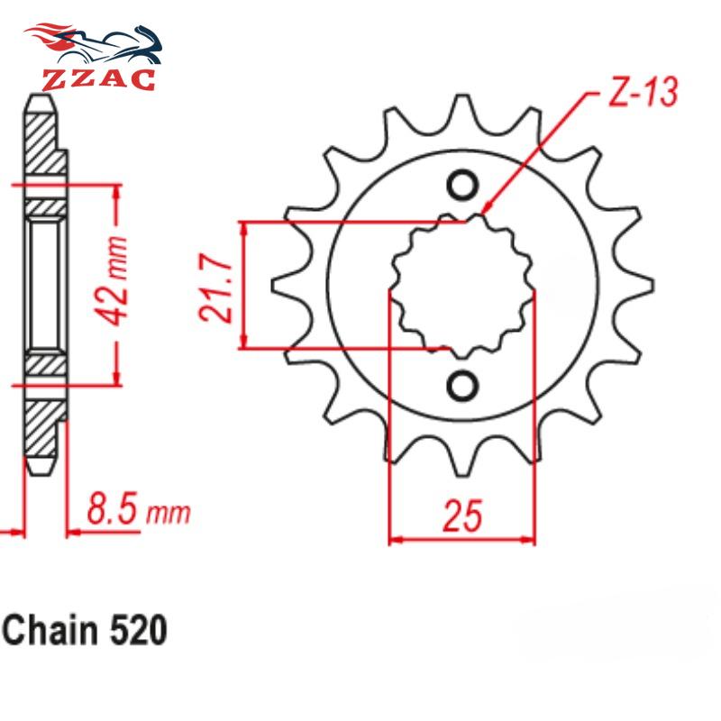 Передняя звезда мотоцикла 520-15T Для Kawasaki BJ Estrella 250 GPZ400 GPX400 ZR400 ZXR400 ZX-4 Запчасти Аксессуары