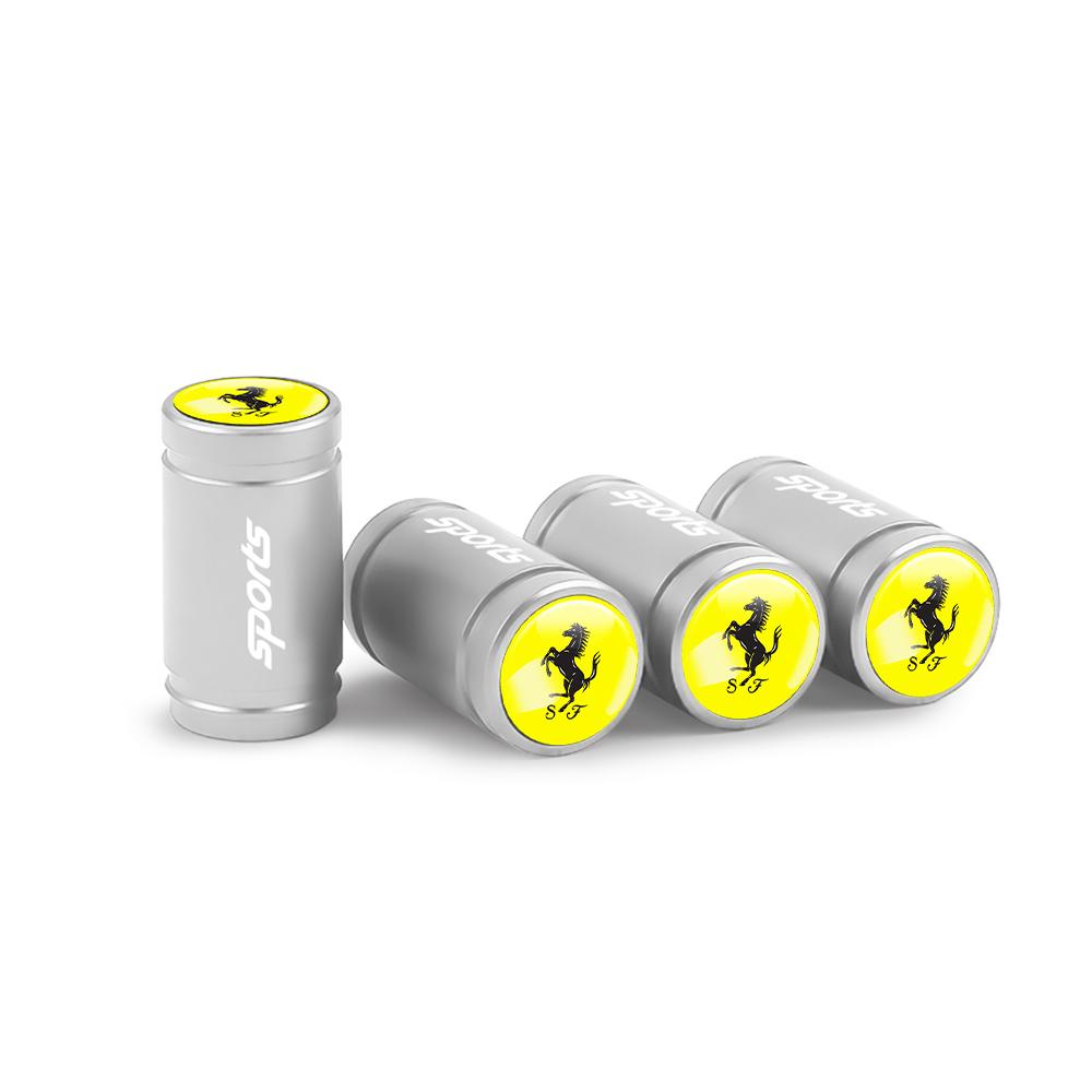 4Pcs Aluminum Car Wheel Tire Air Valve Dust Caps AutoAccessories For Ferrari Roma Spider SF90 Superfast Competizione 308 328 ZX4