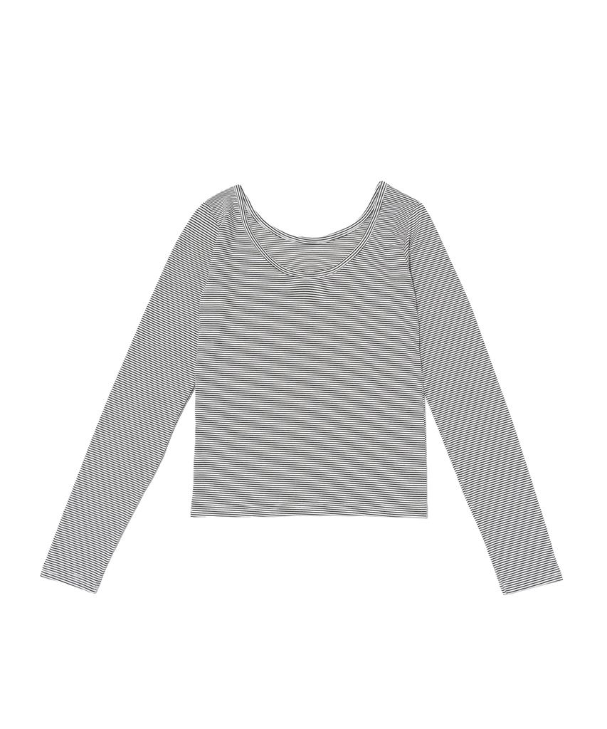 ROIDESROIS Striped Slim Long Sleeve T-Shirt (White)
