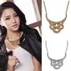 Women's Vintage Ethnic Hollow Knot Drop Pendant Statement Necklace Jewelry