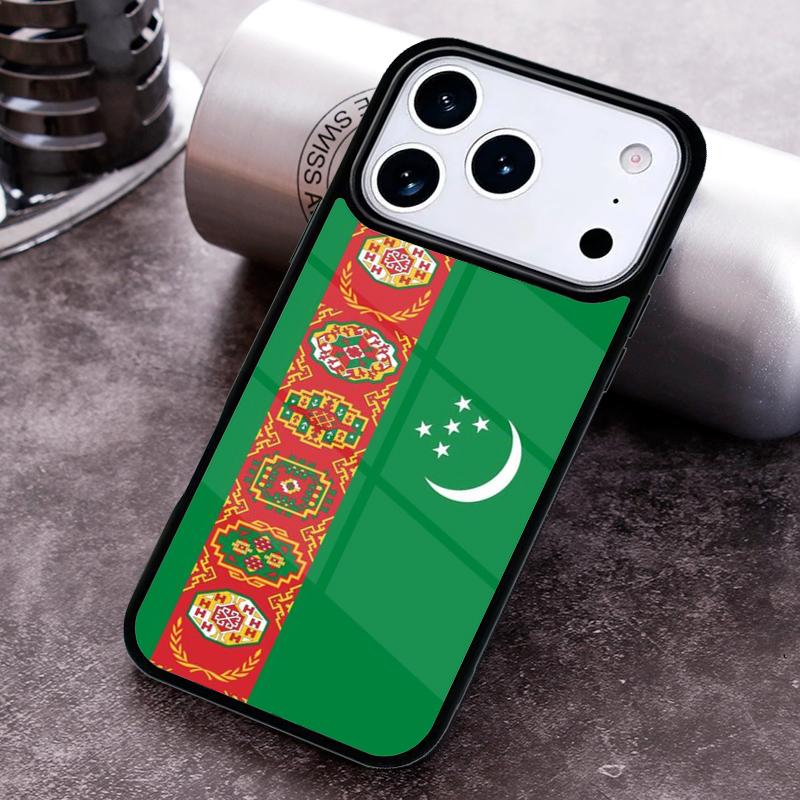 Мягкий чехол для телефона с флагом Туркменистана для iPhone 17,16e,15,14,13,12,11,Mini,Pro,MAX, мягкий силиконовый чехол