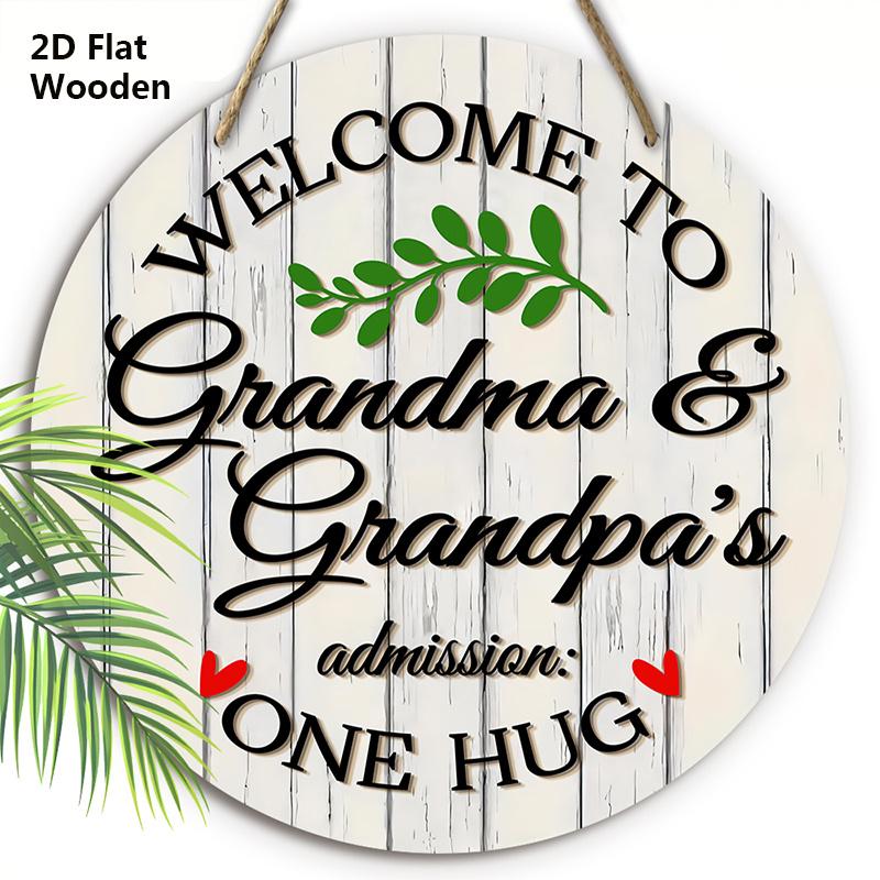 Rustic Warm Decorative Hanging Wooden Sign - Charming Round Sign for Front Door, Wall Hanging Decor