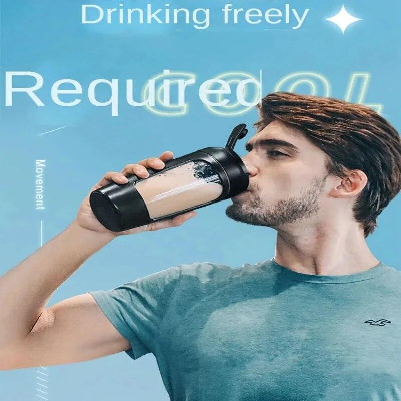 500 мл Электрический шейкер для протеина с контейнером для хранения порошка Чашка для миксера Тренажерный зал Спортивные бутылки с водой с проволочным венчиком Посуда для напитков