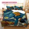 Boy and Animals at Night  Pattern Bedding Quilt Set Quilt Cover Pillowcase Home Decoration  Gift (1 * duvet cover + 2 * pillowcase, without core)