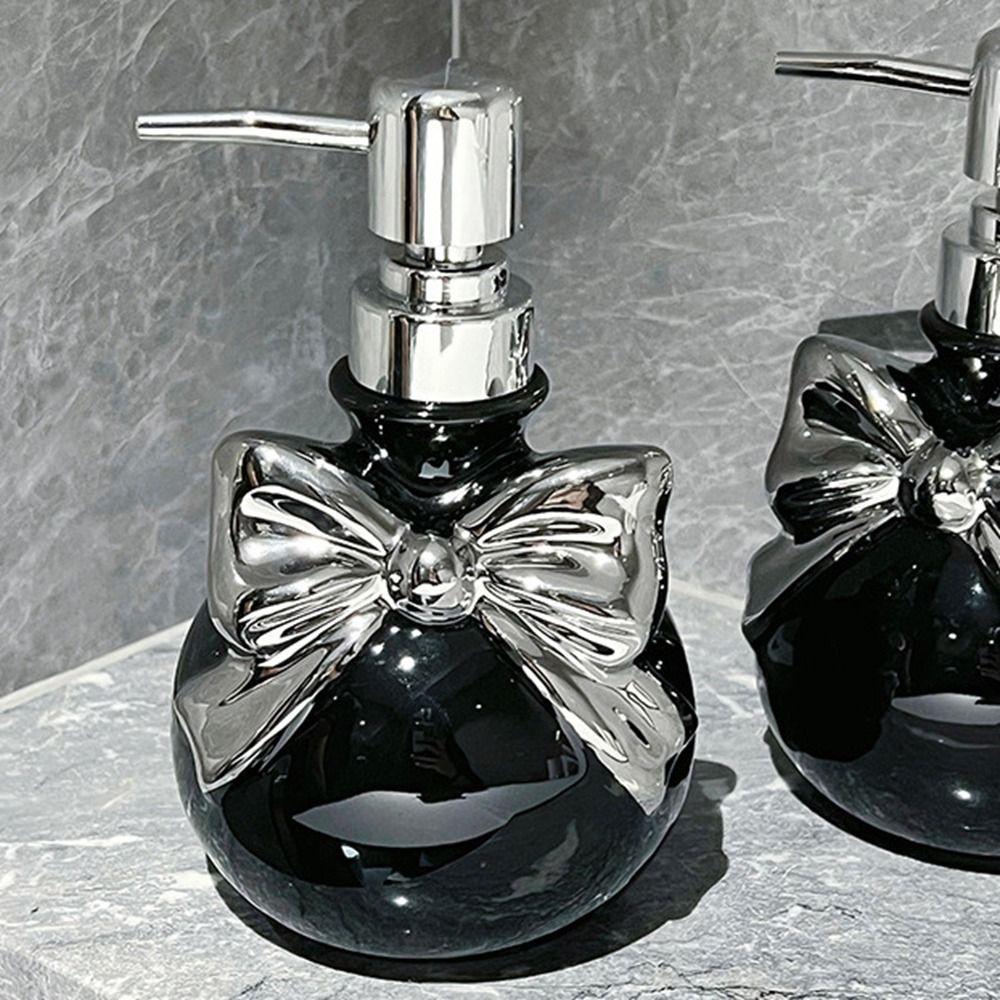 350ml Bow Lotion Bottle Ceramic Shower Gel Separate Bottles Practical Bow Soap Dispenser  Bathroom