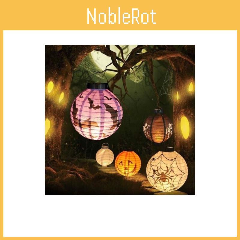 Versatile Led Paper Pumpkin Lantern Featuring Spider And Bat For Festive Halloween Atmosphere