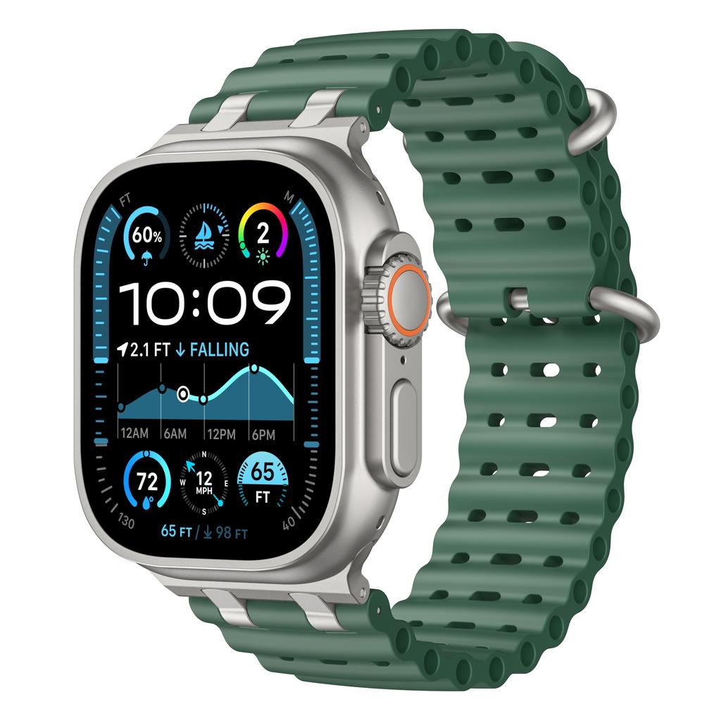 Silicone Band for Apple Watch Ultra 3/2 49mm 46mm 44mm 45mm Breathable Sport Strap for Iwatch Series 11 10 9 8 7 6 5 4 SE3 Men