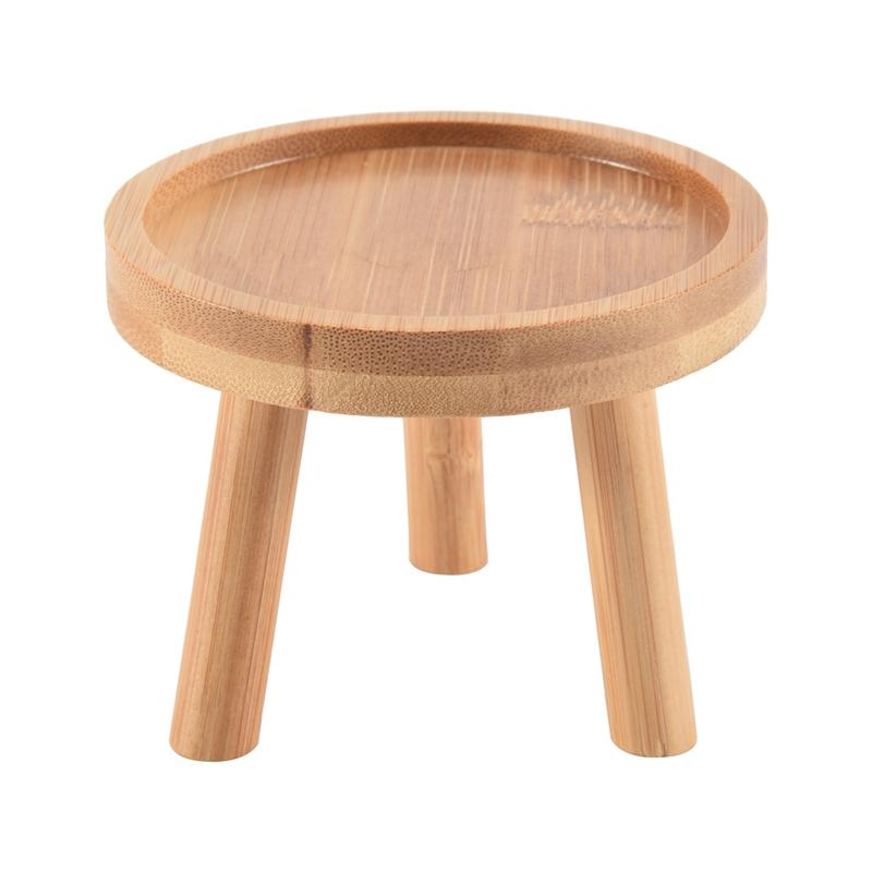 2025 Trend Wooden Plant Stand Flower Pot Base Holder Stool High Stool Balcony Succulent Round Flower Shelf For Indoor Outdoor