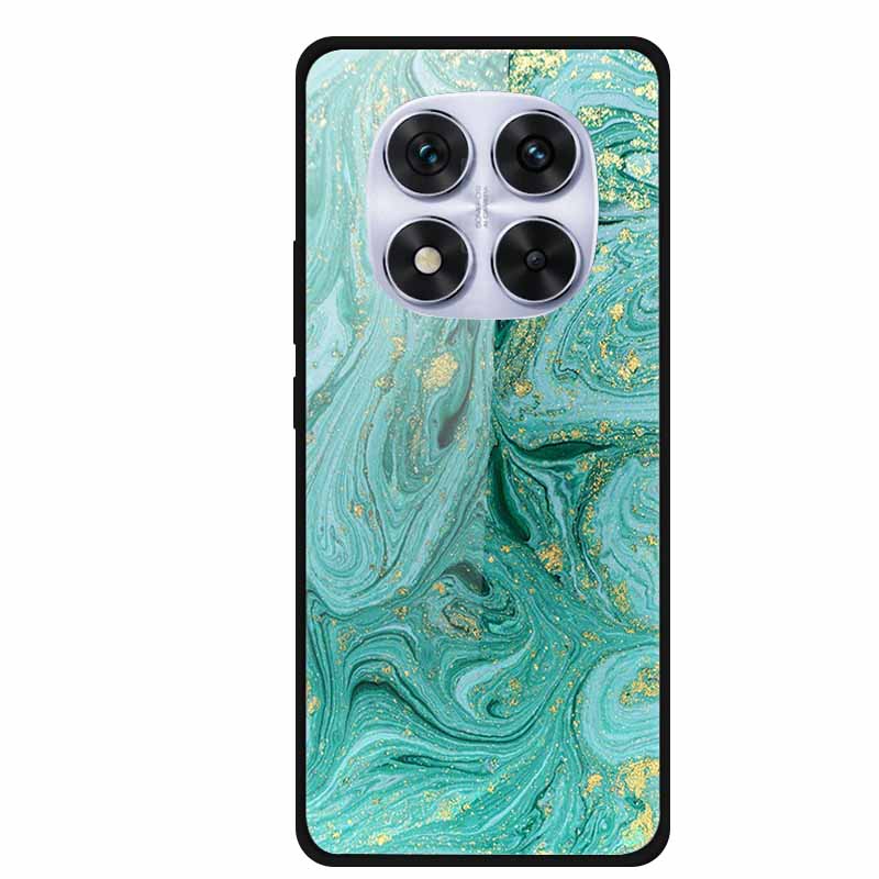 Закаленное Стекло Чехол Для Xiaomi Redmi Note 14 Pro 5G Задняя Крышка ПК Жесткий Ударопрочный Чехлы Пиво Мраморная Текстура Крутой Модный Funda