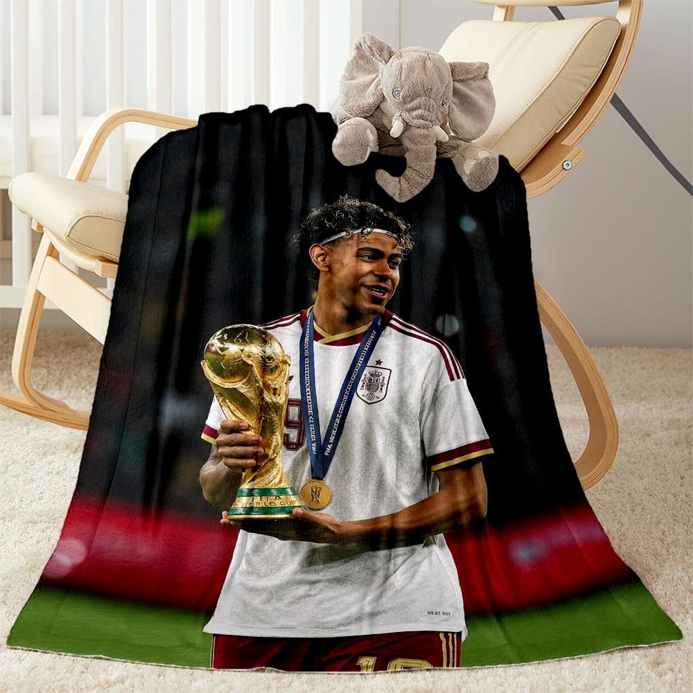 Yamal's Football Match Promotion Blanket Soft Warm Cozy Perfect for Bedding Seaside Picnics All-Season Use Stylish Decor Birthday Christmas Gif