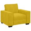 3 Piece Sofa Set with Cushions Yellow Velvet