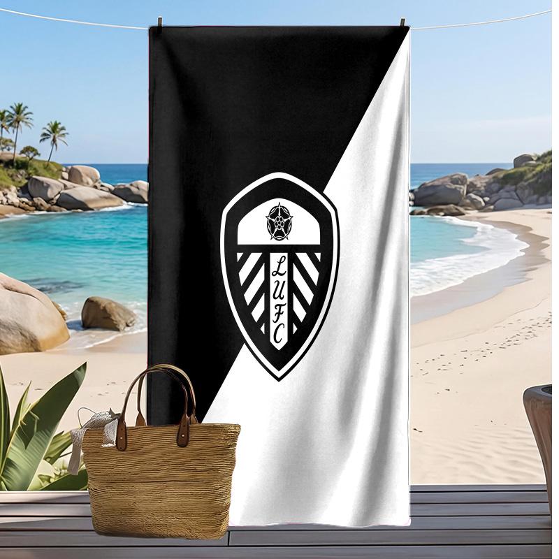 Пляжное полотенце с принтом футбольного клуба Leeds United, большое, мягкое, быстросохнущее, для пляжа, кемпинга, плавания