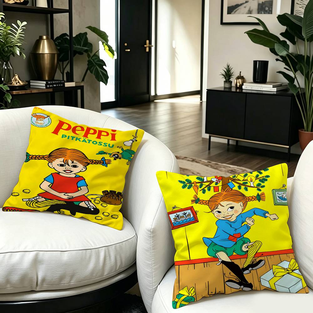 P-Pippi Longstocking 45*45cm Cushion Cover Pillow Cover Decor Pillowcase Home Pillowcase For Couch Pillow