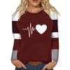 Рубашка для женщин, модная повседневная футболка с рукавом реглан, круглым вырезом и длинным рукавом, свободная футболка с принтом, женский топ