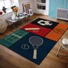 Sports Theme Rug with Ball Graphics Non-slip Rug Suitable for Living Room and Bedroom Sofas
