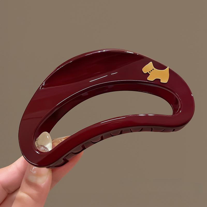 1 шт. Модный французский милый темперамент акриловый большой зажим-акула, полый овальный зажим для волос для женщин, универсальный аксессуар для волос для повседневной носки