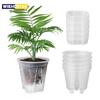 6 Inch Transparent Plastic Garden Pots Self Watering Planters 5 Pack With Deep Reservior