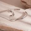 Zinc Zinc Alloy Metal Arm Cuff Geometry Wave Line Wide Open Arm Cuff Women Cuff Bangle  Jewelry Gift