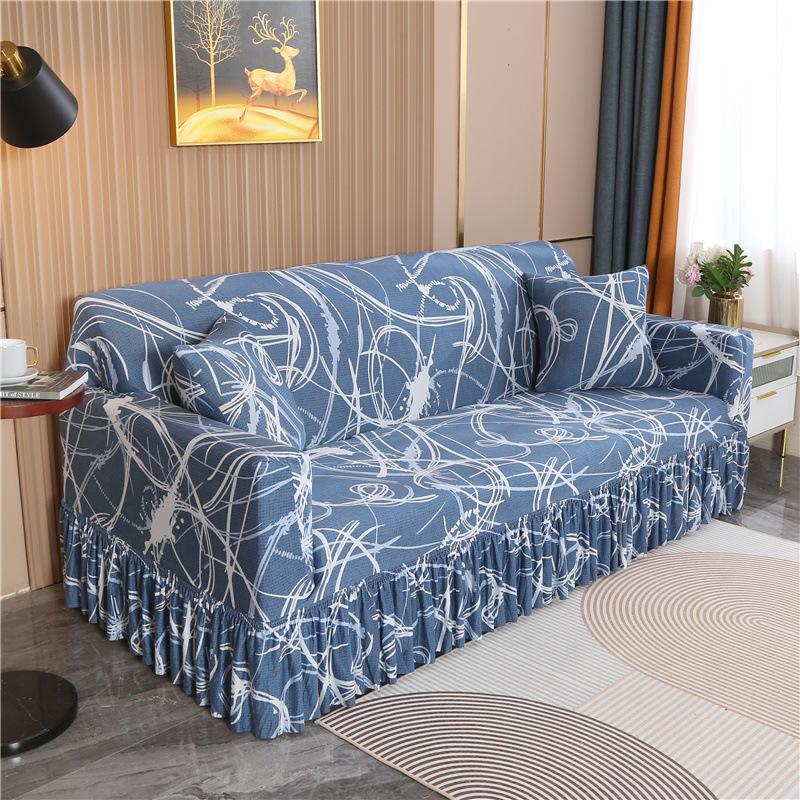 Стиль юбки, простой и современный универсальная юбка Four Seasons, чехол для дивана, эластичный универсальный нескользящий чехол для дивана