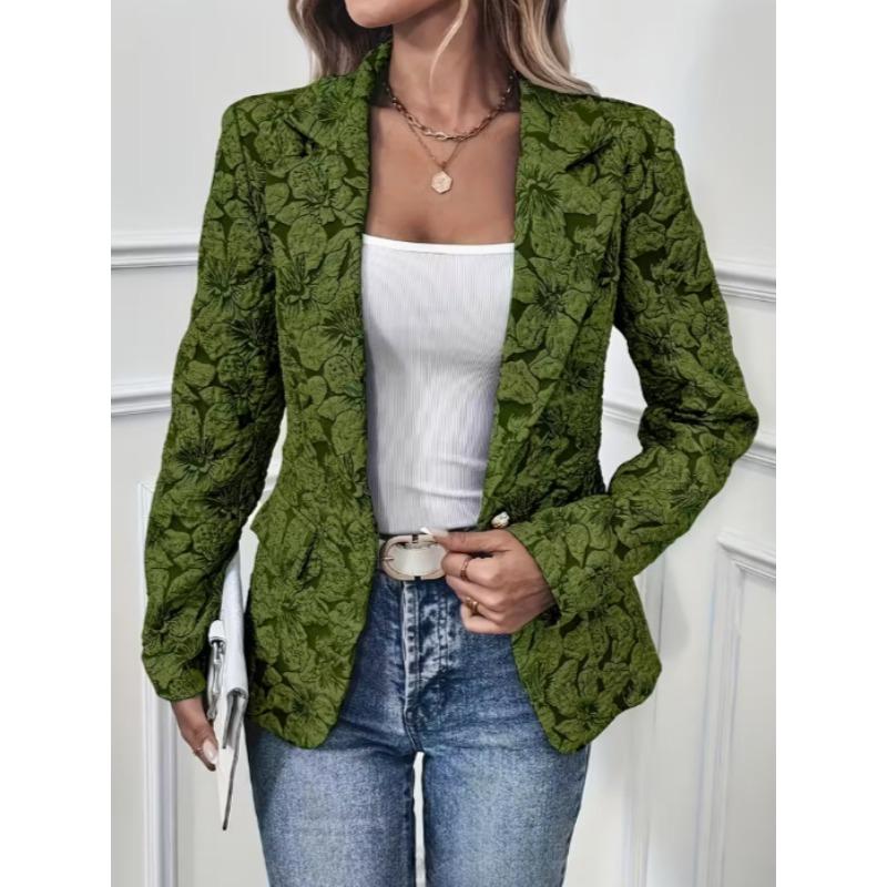 Women S Casual Short Blazer Retro Lily Jacquard Slim Fit