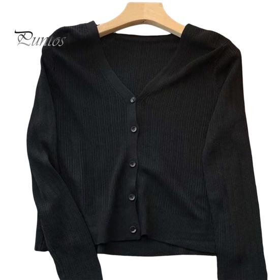 Кардиган Sun Knit для женщин с длинным рукавом и V-образным вырезом на пуговицах, тонкое шелковое пальто, летний ребристый укороченный топ для активного отдыха, путешествий, работы, пляжа