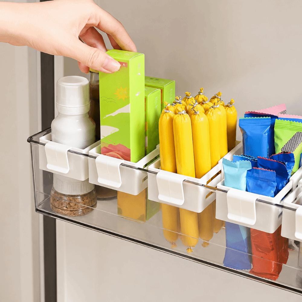 2PCS Adjustable Retractable Fridge Storage Box Hanging Fridge Storage Container for Home