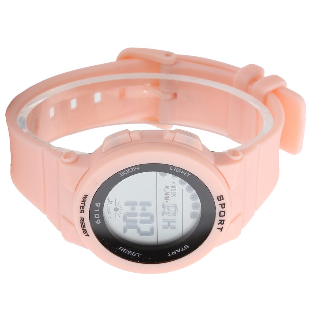 Fashionable Digital Watch Luminous Lights Waterproof Electronic Watches for Children9109 Pink