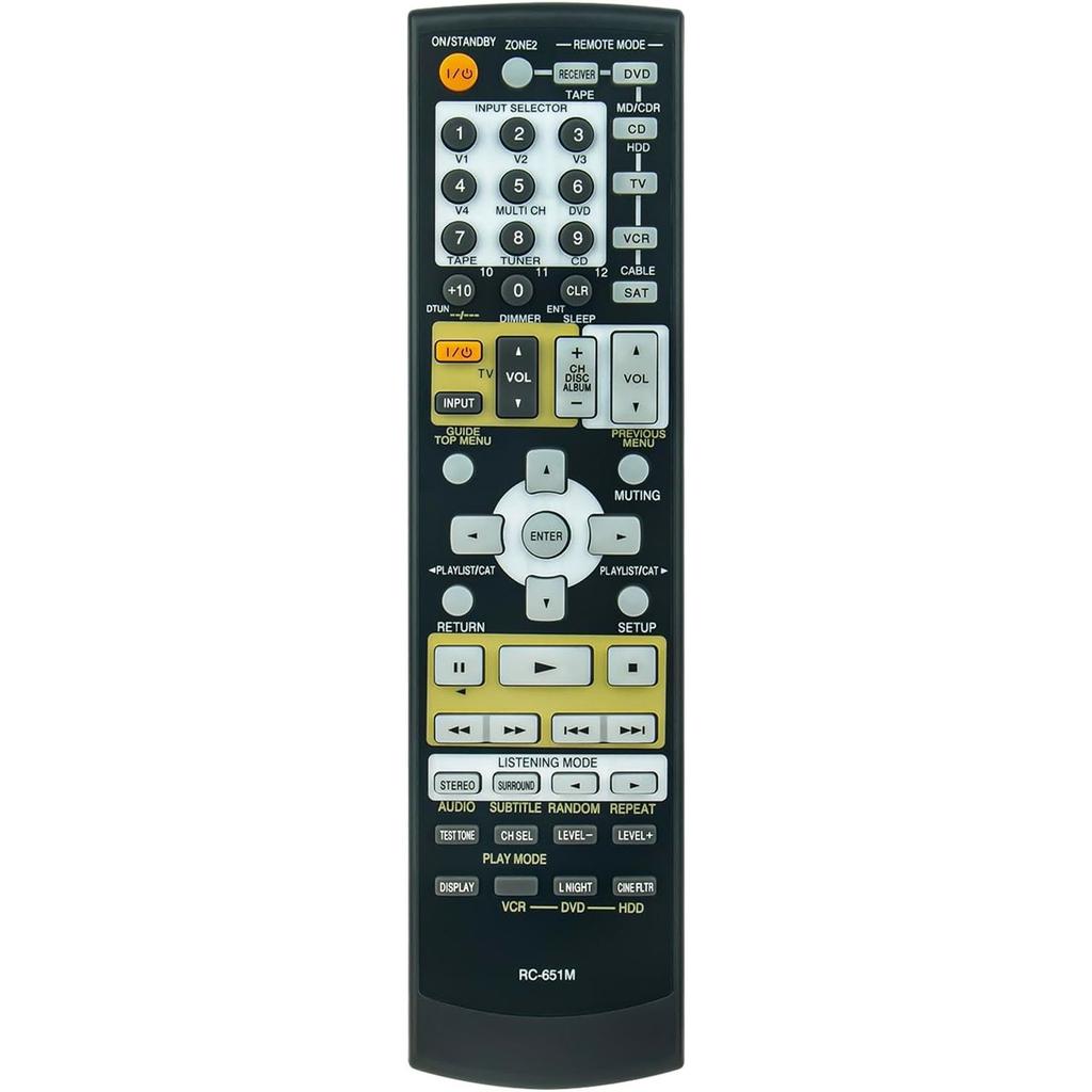 Replacement RC-651M Remote Control Compatible with Onkyo AV Receiver TX-SR8460 TX-SR8467 TXSR604S TXSR674S