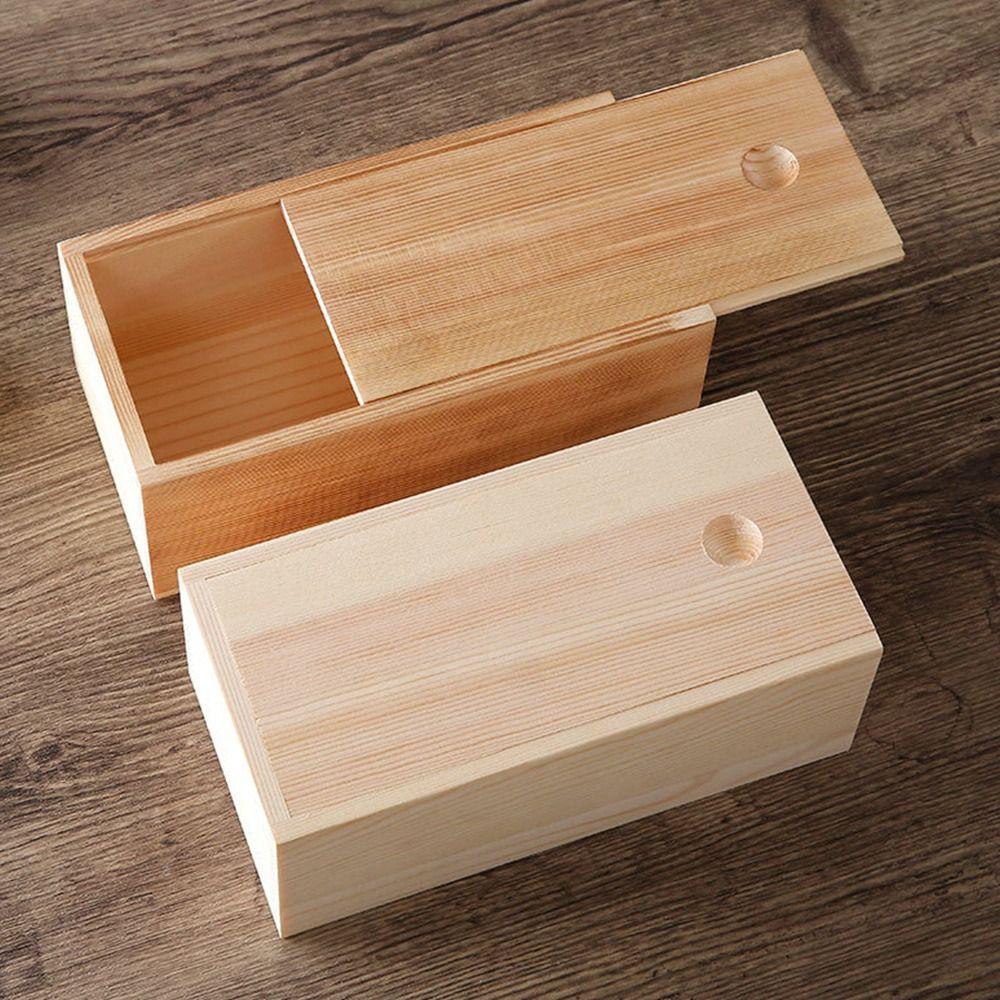 Jewelry Case Card Keeper Unfinished Storage Box Wooden Box Beads Container Jewelry Organizer Case